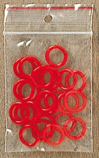 【DM便対応】PERMIN レッドプラスチックリング 24個セット Red plastic rings 24 ペルミン デンマーク 北欧 5886