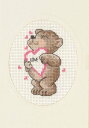 PERMIN ハートとクマ heart Teddy Bear クロスステッチ 刺繍 キット デンマーク ペルミン 17-5172 【DM便対応】