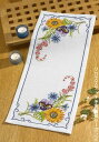 クロスステッチ刺繍キット ペルミン Sommerblomster 夏の花のテーブルランナー Permin of Copenhagen 北欧 デンマーク 中級者 ...