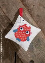 クロスステッチ刺繍キット ペルミン Needle pillow Red owl 緑の梟ピンクッション Permin of Copenhagen 北欧 デンマーク 初心者 中級者 03-7393