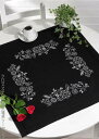 ペルミン 刺繍キット Hvide blomster 白い花のテーブルクロス Permin of Copenhagen 北欧 デンマーク 中級者 上級者 27-4742