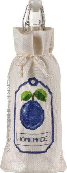 ペルミン クロスステッチ刺繍キット Blomme homemade 自家製プルーンのボトルラッピングバッグ Permin of Copenhagen 北欧 デンマーク 中級者 上級者 79-6124