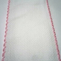 PERMIN16ctステッチリボンテープ7cm幅1メーターAida/アイーダピンクホワイトクロスステッチデンマーク1307/02【DM便対応】