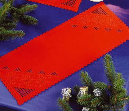 PERMIN レッドハーダンガー,ランナー Runner, red hardanger 刺繍 キット デンマーク 北欧 刺しゅう ペルミン 63-3675 【DM便対応】