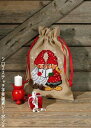 クロスステッチ刺繍完成品 バッグ仕立て済み 輸入 ペルミン Christmas sack w singing singer 歌手のクリスマスバッグ Permin...