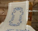 刺繍布 図案印刷済み 輸入 ペルミン Blue 青いテーブルランナー Permin of Copenhagen デンマーク 北欧 刺しゅう 上級者 63-771...