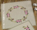 刺繍輸入キット ペルミン Rosa roser dug 薔薇のテーブルクロス Permin of Copenhagen デンマーク 北欧刺しゅう 上級者 27-...