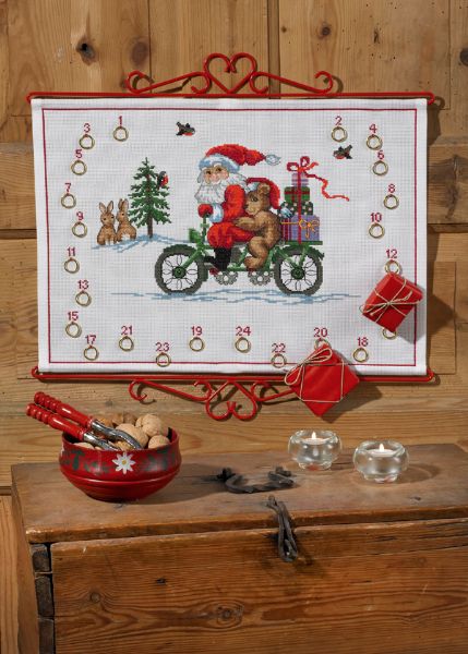 PERMIN 自転車に乗るニッセ Bike on the Nisse ペルミン クロスステッチ キット デンマーク 北欧 刺し..