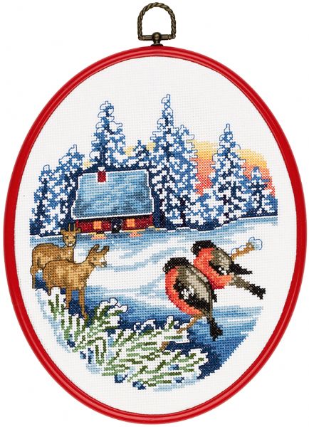 PERMIN（ペルミン） クロスステッチ刺しゅうキット 【ダマジカとウソ】 デンマーク 北欧 輸入 上級者 12-9544