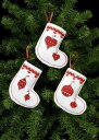 PERMIN クリスマスデコレーション Christmas decorations hearts & balls(3pck) クロスステッチ 刺繍 キット デンマーク 北欧 刺しゅう ペルミン 21-7243 【DM便対応】