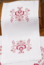 刺繍布 図案印刷済み 輸入 Permin of Copenhagen ペルミン レッドのテーブルランナー Almue in red デンマーク 北欧 刺しゅう ...