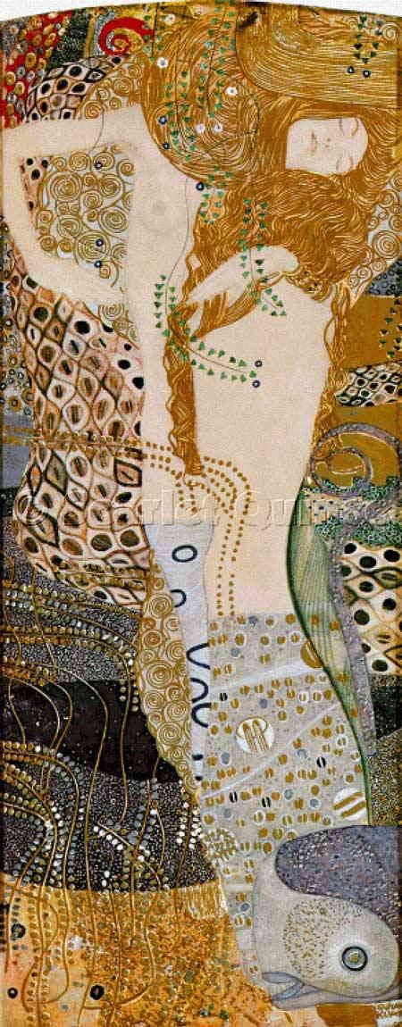 Gustav Klimt（グスタフ・クリムト） 巨匠 名画 美術 芸術 絵画 芸術作品 クロスステッチ刺しゅうチャート 図案【Water Serpents／水蛇】 Scarlet Quince 上級者 海外 輸入