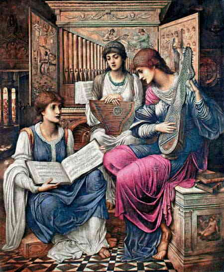 John Melhuish Strudwick（ジョン・メルフイシュ・ストラドウィック） 名画 美術 芸術 絵画 芸術作品 クロスステッチ刺しゅうチャート 図案 【The Gentle Music of a Bygone Day】 Scarlet Quince 上級者 海外 輸入