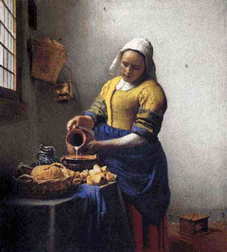 Johannes Vermeer（ヨハネス・フェルメール）1657年制作 巨匠 名画 美術 芸術 絵画 芸術作品 クロスステッチ刺しゅうチャート 図案 【The Kitchen Maid-牛乳を注ぐ女-】 Scarlet Quince 上級者 海外 輸入