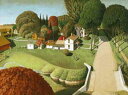 Grant Wood（グラント・ウッド） 画家 美術 芸術 絵画 芸術作品 クロスステッチ刺しゅうチャート 図案 【The Birthplace of Herbert Hoover, West Branch, Iowa】 Scarlet Quince 上級者 海外 輸入