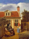 Pieter de Hooch（ピーテル・デ・ホーホ） 名画 美術 芸術 絵画 芸術作品 クロスステッチ刺しゅうチャート 図案 【Three Women and a Man in a Courtyard】 Scarlet Quince 風景 上級者 海外 輸入