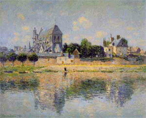 Claude Monet（クロード・モネ） 名画 巨匠 印象派 美術 芸術 芸術作品名景 クロスステッチ刺しゅうチャート 図案 【The Church at Vernon】 Scarlet Quince 風景 上級者 海外 輸入