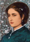 Edward Robert Hughes（エドワード・ロバート・ヒューズ） 耽美主義 ラファエル前派 名画 画家 美術 芸術 絵画 芸術作品 クロスステッチ刺しゅうチャート 図案 【A Young Beauty】 Scarlet Quince 上級者 海外 輸入