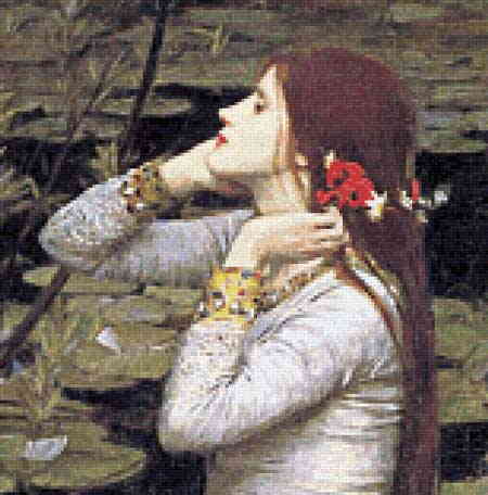 John William Waterhouse（ジョン・ウィリアム・ウォーターハウス） 名画 画家 美術 芸術 絵画 芸術作品 クロスステッチ刺しゅうチャート 図案  Scarlet Quince 上級者 海外 輸入