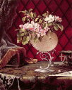 Martin Johnson Heade（マーティン ジョンソン ヒード） 画家 美術 芸術 絵画 芸術作品 クロスステッチ刺しゅうチャート 図案 【Still Life with Apple Blossoms in a Nautilus Shell】 Scarlet Quince 静物画 花 フラワー上級者 海外 輸入