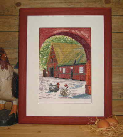 O. Oehlenschlägers Eftf. クロスステッチ 刺しゅう キット OOE オーレンシュレーガー 【 レッドポートとニワトリ 】 ししゅうキット デンマーク 北欧 輸入 上級者 Oehlenschlager 風景 21332 21333