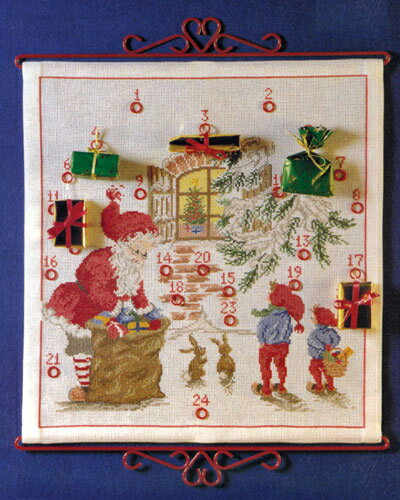 Embroidery - クロスステッチ 刺しゅう キット OOE オーレンシュレーガー O. Oehlenschlägers Eftf. 【 窓辺のサンタ / クリスマスアドベントカレンダー 】 ししゅうキット デンマーク 北欧 海外 輸入 Oehlenschlager 上級者 送料無料 66209