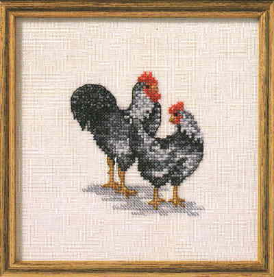 O. Oehlenschlägers Eftf. クロスステッチ 刺しゅう キット OOE オーレンシュレーガー 【 ホワイトチキンペア 】 ししゅうキット デンマーク 北欧 輸入 上級者 Oehlenschlager 99170 99171