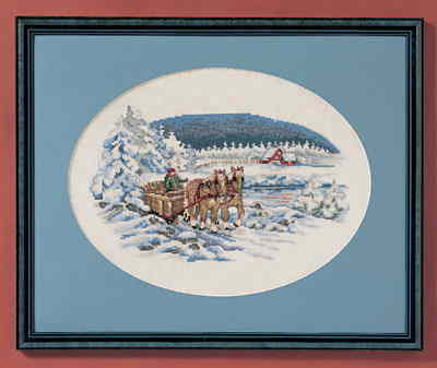 OOE クロスステッチ 刺しゅう キット オーレンシュレーガー O. Oehlenschlägers Eftf. 【 馬でひくソリとクリスマスの風景 】 ししゅうキット デンマーク 北欧 輸入 上級者 Oehlenschlager 99334 99335