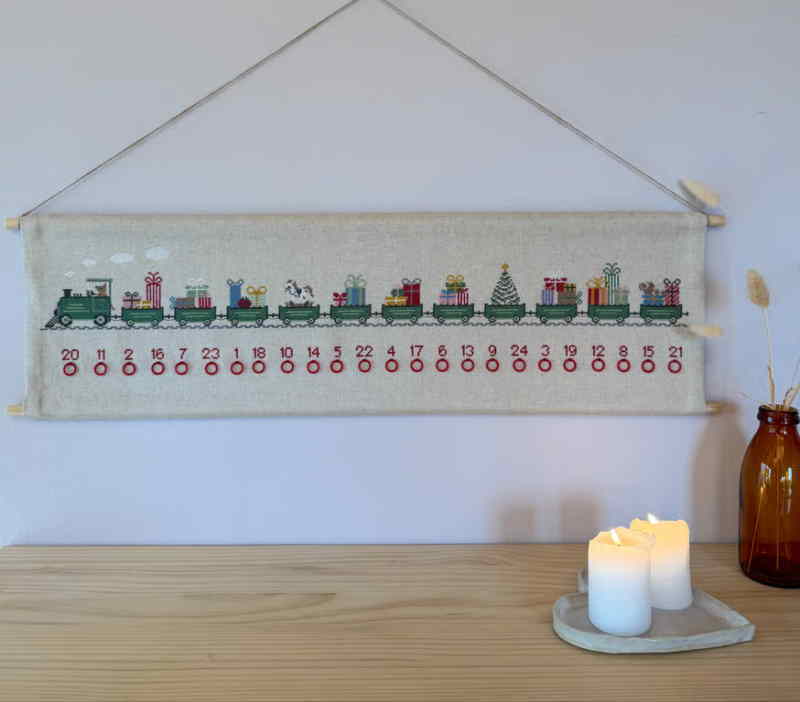 Pomp Stitch ポンプステッチ クロスステッチ 刺しゅう キット 【 ギフトトレインのクリスマスアドベントカレンダー 】 ししゅうキット デンマーク 北欧 海外 輸入 上級者 送料無料 2039-8