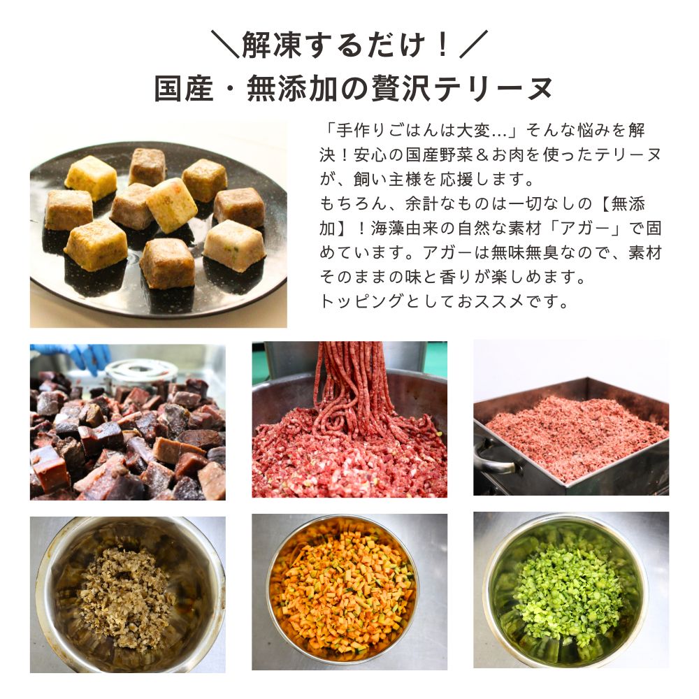 【犬用・猫用】馬テリーヌ90g(冷凍商品) 国産 渋谷市場しぶいち 029テリーヌ 30g×3個入り ドッグフード キャットフード 無添加 国産馬肉 国産野菜 トッピング 手作り 3980円送料無料 shibu1-10000079 ペットフード専門店「しぶいち」 サンプル画像3