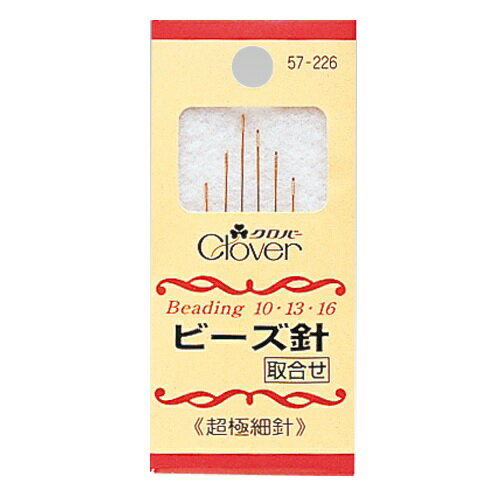 針軸が細く長いのでビーズ刺しゅうに最適■　 商品説明針軸が細く長いのでビーズ刺しゅうに最適。 ノーマルポイント。 サイズ・容量 ノーマルポイント　6本入（太さ0．41mm　長さ54．6mm　2本／太さ0．41mm　長さ48．5mm　2本／太さ0．41mm　長さ42．4mm　2本） 規格 ■生産地：日本 ■素材・成分：鋼