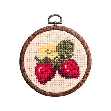 Olympus オリムパス ししゅうキット 製作キット プチフープ イチゴ 7325 ｜洋裁 yousai ソーイング sewing 手芸 裁縫 ホリウチ