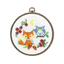 Olympus オリムパス ししゅうキット フクロウの先生と子ギツネ クロスステッチキット フープ付き 7486 |洋裁 yousai ソーイング sewing 手芸 裁縫 ホリウチ