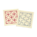 Olympus オリムパス 刺し子キット スターターキット コースター 角七宝 十字つなぎ 264 |洋裁 yousai ソーイング sewing 手芸 裁縫 ホリウチ(3)
