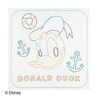 Olympus オリムパス 刺し子キット ディズニー 花ふきん ドナルドダッグ 白 226 ｜洋裁 yousai ソーイング sewing 手芸 裁縫 ホリウチ