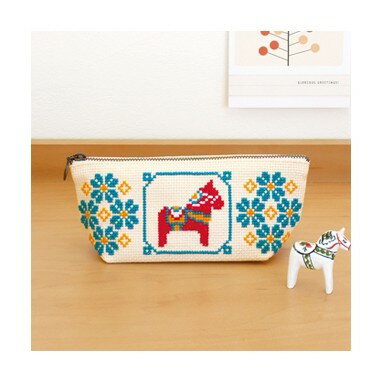 Olympus オリムパス 北欧のかわいいクロスステッチ ペンケースキット ダーラナホース 9034 ｜洋裁 yous..