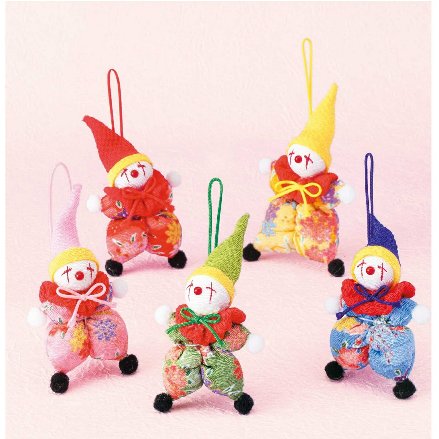 Panami パナミ タカギ繊維 手芸キット 京ちりめん 五色の根付キット ピエロ LH-315 ｜洋裁 yousai ソー..