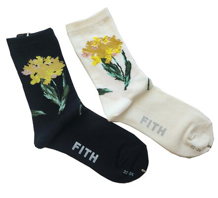 “FITH”のソックスです♪ 花プリントチノLPNとお揃いのゼラニウムを靴下に編み込みました。 ゼラニウムは、その愛らしい見た目と「真の友情」や「信頼」といった縁起の良い花言葉 から、長く愛されてきた花です。 【素材】本綿56%,アクリル23％,ナイロン10%,ポリウレタン1％ 【カラー】1W(白)、2BK(黒) 【サイズ】LL(22-24cm)★モニターにより、色の見え方が実際の商品と異なることがございます ★当店の商品は実店舗と在庫を共有しておりますので、注文後“在庫切れ” が生じることがございます。 出来る限り迅速に在庫修正をしてますが、ご迷惑をおかけする場合もございます ので、ご理解いただきますようお願い致します。