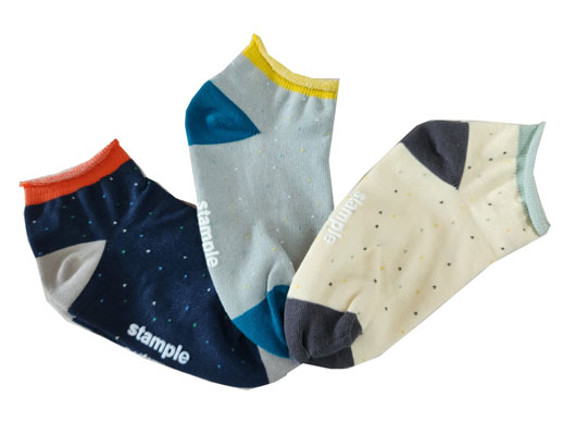 【SALE 除外】ネップ風 アンクルソックス(M/col-A)【stample】(アラジン）