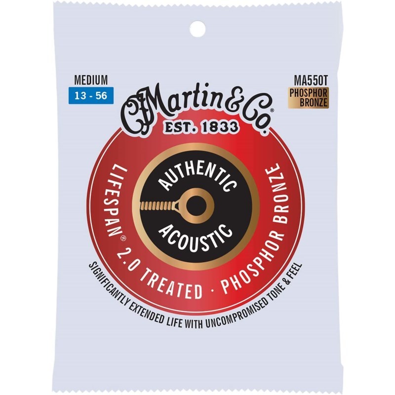 MARTIN Authentic Acoustic LIFESPAN 2.0 92/8 Phosphor Bronze MA550T [Medium/13-56] [特価] 弦 アコギ弦 (楽器アクセサリ)