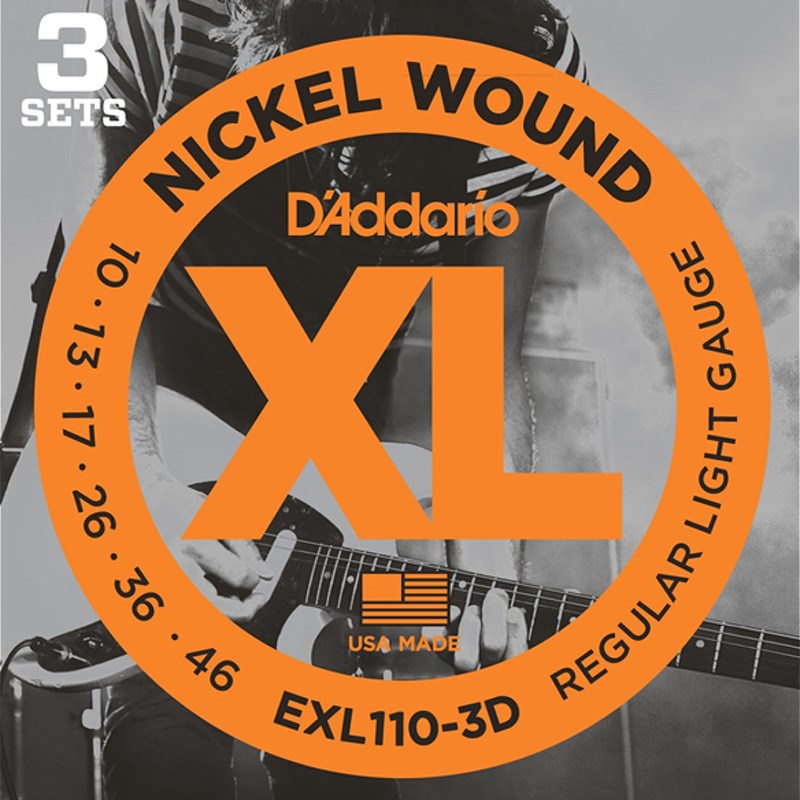 D’Addario XL Nickel EXL110-3D (3 Pack/10-46) 弦 エレキギター弦 (楽器アクセサリ)