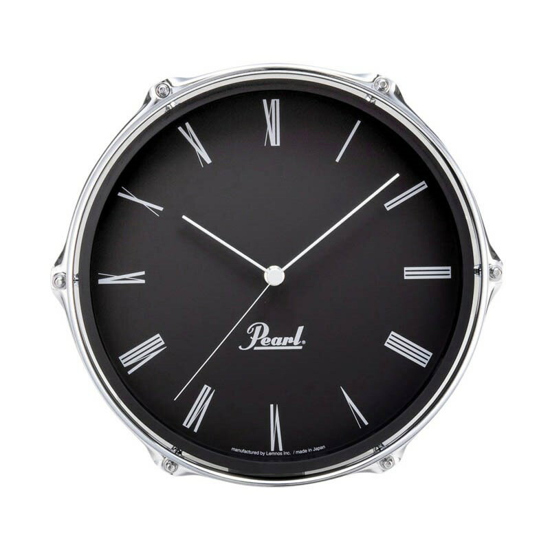 Pearl Drum Style Clock ブラック [ドラムをモチーフとした掛け時計！/POG-CLOCK #B]【限定品】 その他ドラムアクセサリ (ドラム)