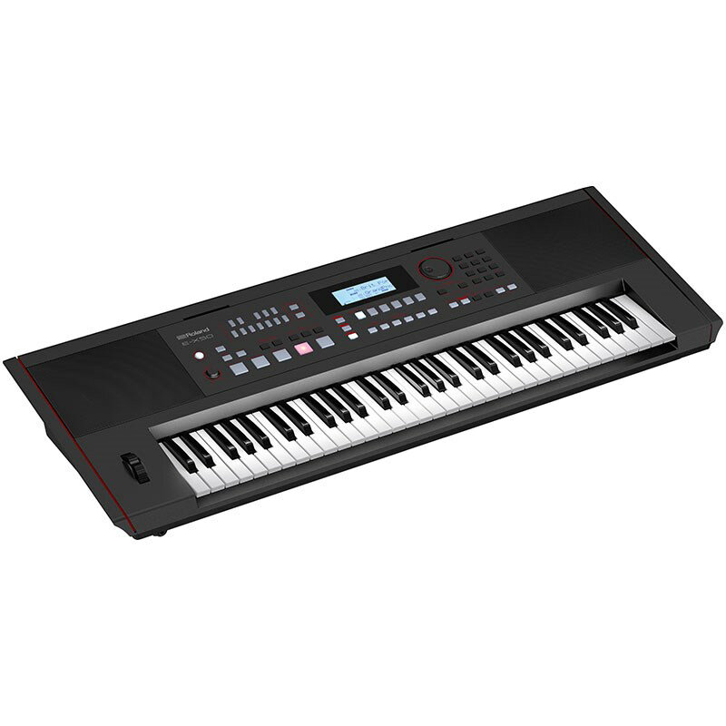 関連商品Roland/新品 商品一覧＞＞シンセサイザー・電子楽器【35，000円〜70，000円】 商品一覧＞＞シンセサイザー/デジタルシンセ/Roland 商品一覧＞＞Roland E-X50 Arranger Keyboard シンセサイザー デジタルシンセ (シンセサイザー・電子楽器)商品説明多彩な音色とスタイル豊富な自動伴奏、フルレンジのステレオ・スピーカーにBluetoothR オーディオも備えた、楽しい魅力が詰まったエンターテイメント・キーボード。スタイリッシュなデザイン、ローランドならではの本格的で多彩な音色、そして高音質のスピーカー・システムを備えたE-X50は、プレーヤーのインスピレーションをかき立てる、楽しい機能満載のエンターテイメントキーボードです。高品位なアコースティックピアノ音色でしっとりと演奏したり、フルバンドの伴奏に合わせて豪華に演奏したり。好みや気分に合わせて楽しめます。また、充実したマイク機能は、弾き語りにもぴったり。Bluetooth オーディオでスマートフォン内の曲を流せば、普段聞いているお気に入りの曲もすぐに演奏できます。たくさんの楽しみ方があるE-X50 は、キーボード初心者の方はもちろん、セカンドキーボードとしても最適の1 台です。◎ローランドならではの本格的な音色と多彩な機能を備えた、遊び心をくすぐるエンターテイメント・キーボード◎スタイリッシュ且つ使いやすさを追及した、魅力的なデザイン◎ウーファー/ツイーター/バスレフポートを備えたフルレンジのステレオスピーカーシステム。◎ローランドデジタルピアノやステージピアノの音を受け継いだ表現力豊かなアコースティックピアノサウンド◎エレクトリックピアノ/オルガン/ストリングス/打楽器など世界中のあらゆる楽器の全707音色を搭載◎プリセットで300 種類のリズム・スタイルを搭載。左手のコードに合わせて曲調が変化◎スマートフォンなどを接続し、本体から好きな曲を再生できるBluetooth オーディオ搭載◎1台で弾き語りも楽しめるマイク端子を装備（マイクエフェクト内蔵）◎オーディオデータの再生や、設定の保存が可能なUSB MEMORY 端子も装備◎パフォーマンスや作曲に活躍するオーディオパッドを搭載。好きなオーディオデータを、好きなタイミングで再生可能オリジナル音楽を楽しめるエンターテインメント・キーボードE-X50 は、鍵盤初心者の方でも気軽にオリジナルの演奏を楽しめるキーボードです。洗練されたモダンなデザインは、お部屋での使用はもちろん、動画配信やライブでの使用にもぴったり。フルレンジのパワフルなステレオ・スピーカー・システムは音楽の再生に特化しており、包み込むようなサウンドで空間を満たします。ヘッドフォンやイヤホンを接続して、自分の好きな場所や夜間など好きな時間に演奏できるのも魅力の一つ。また、ディスプレイとスマートに配置されたパネルにより、多くの機能を直感的に、自由に操作できます。全707種類のサウンドE-X50 は、全707 種類のハイクオリティなサウンドを搭載しています。基本のアコースティック・ピアノの音色はもちろん、エレクトリック・ピアノ、オルガンをはじめ、あらゆる楽器のサウンドを楽しめます。ギターやベース音色でロック調の曲の演奏をしたり、弦楽器やブラス、パーカッション音色でオーケストラの交響曲を演奏することもできます。他にも、ローランドならではの多彩なシンセサイザー音色で現代のヒット曲の演奏も楽しめます。簡単にバンド演奏を楽しめる自動伴奏機能E-X50 の自動伴奏機能では、右手で好きなメロディーを演奏しながら、左手でフルバンドの伴奏をつけることができます。伴奏のスタイルは、ロック、ポップ、ジャズからバラード、ダンス・ミュージックなど、さまざまな国や地域の伝統的なスタイルを、プリセットとして300 種類用意していますので、好みに合ったスタイルを楽しめます。初心者の方でも、1 本または2 本の指で伴奏のコードを変更できるオート・ベースコード・モード（A.B.C. モード）を使えば、右手に集中していても簡単に伴奏をつけられます。また、上級者の方向けには、左手全てを使って伴奏を奏でられるホール・モード（Whole モード）も搭載、あらゆるレベルの方に豪華なバンド演奏を楽しんでいただけます。スマートフォンやタブレットとBluetooth オーディオ接続E-X50 はBluetooth オーディオ機能を搭載。お持ちのスマートフォンやタブレットを接続して、こだわりの本体スピーカーから、お好きな曲を再生して一緒に演奏したり、Web 上のさまざまなレッスン・コンテンツを再生すれば、練習にも役立ちます。弾き語りにぴったりのマイク機能弾き語りをしたいときは、マイクを端子に接続すると、E-X50 のスピーカーからのパワフルなサウンドで気持ちよく歌うことができます。また、シーンや曲に合わせて、エフェクトをかけてパフォーマンスすることもできます。さらに、アウトプット端子から出力すれば、広い会場でのライブ演奏でも活躍します。自動伴奏スタイルを自分好みにカスタマイズ上級者の方向けのさらに進んだ使い方として、macOS およびWindows 用のStyleConverter ソフトウェアを使用すれば、DAW などで作成したオリジナルのカスタム・スタイルを最大30、E-X50 のメモリーに保存することができます。また、スケール、チューニング、その他のパラメータを好みに合わせて調整することも可能です。商品詳細■主な仕様●最大同時発音数：256●パート数：16 パート●音色数：○音色：433 ＋ 256（GM2）○ドラムセット：9 ＋ 9（GM2）●エフェクト：○イコライザー：6 種類○リバーブ：11 種類○コーラス：12 種類●マイクエフェクト：○ 3 バンドイコライザー○リバーブ：11 種類○コーラス：12 種類○ディレイ：2 種類○その他：5種類●鍵盤：61 鍵（ベロシティー対応）●タッチ：○キータッチ：3 段階、固定●スピーカー：○スピーカー：12cm × 2 ○ツイーター：3cm × 2●定格出力：10W × 2●スタイル：○プリセット：300 スタイル●テンポ：30 〜 280●ワンタッチセッティング：4 種類（各スタイル）●レジストレーション：8 バンク× 4 メモリー●コントロール：スタート/ストップ.イントロ/エンディング.フェイドイン/アウト.フィル1/3.フィル2/4.コード.シンク●スケールリコール：12 ユーザースケールメモリー●ユーザースケールボタン：クォータートーンチューニング●チューニングレンジ：-50 〜 +50 セント※ユーザーセッティングとして保存可能●オーディオ・パッド：12 パッド（オーディオ・ファイル再生、要USB メモリー）●データ形式：○ MP3形式：44.1kHz、32kbps〜320kbps ○ WAV 形式：48kHz /44.1kHz/22kHz、16ビット・リニア●Bluetooth ：○オーディオ：Bluetooth 標準規格Ver 5.0●デモソング：1 曲●レコーダー：10 曲●データ再生：○オーディオファイル(WAV 形式、48kHz/44.1kHz/22kHz、16 ビット・リニア、MP3 形式、44.1kHz、32kbps320kbps、要USB メモリー)●便利な機能：○メトロノーム（テンポ／拍子／音量変更可能）○トランスポーズ（キーボード：半音単位）○デュアル○スプリット（スプリット・ポイント設定可能）○スピーカー・オート・ミュート○オート・オフ●接続端子：○PHONES端子：ステレオ標準タイプ○MIC INPUT端子：TRS 標準タイプ○OUTPUT（L/MONO、R）端子：標準タイプ○PEDAL 端子：標準タイプ○USB COMPUTER 端子：USB B タイプ○USB MEMORY 端子：USB A タイプ○DC IN 端子●コントローラー：ピッチ・ベンド・ホイール●ディスプレイ：カスタムLCD●電源：AC アダプター●消費電力：30W（付属AC アダプター使用時）●外形寸法：○譜面立てを含む：1，048（幅）× 461（奥行）× 319（高さ）mm●譜面立てをはずしたとき：1，048（幅）× 391（奥行）× 141（高さ）mm●質量（AC アダプター、譜面立てを除く）：9.6kg●付属品：○取扱説明書○「安全上のご注意」チラシ○ AC アダプター○譜面立て●別売品：○ペダル・スイッチ：DP シリーズイケベカテゴリ_シンセサイザー・電子楽器_シンセサイザー_デジタルシンセ_Roland_新品 SW_Roland_新品 JAN:4957054518172 登録日:2022/06/11 シンセサイザー シンセ Synth ローランド ろーらんど