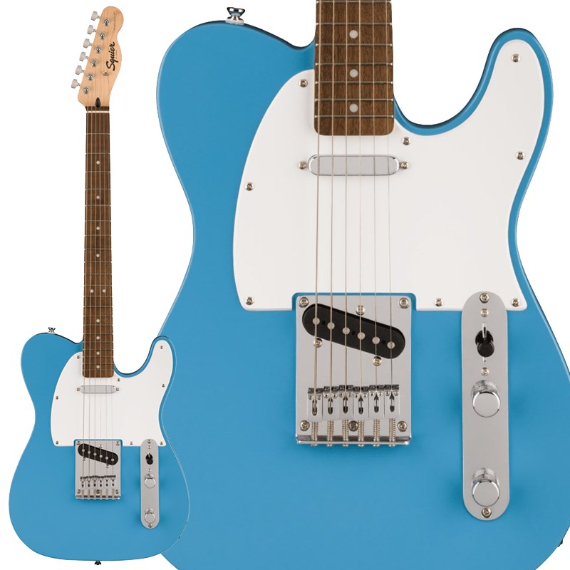 関連商品Squier by Fender/Telecaster 商品一覧＞＞Squier by Fender/新品 商品一覧＞＞エレキギター【15，000円〜35，000円】 商品一覧＞＞TLタイプ/Squier by Fender 商品一覧＞＞Squier by Fender Squier Sonic Telecaster (California Blue/Laurel Fingerboard) TLタイプ (エレキギター)商品説明Squier Sonic シリーズSquier Sonic Telecasterなら、時間を飛び越えるようなスピードで、どんな音楽でもすぐにギターを始めることができます。象徴的なフェンダースタイル、そして刺激的なトーンをあらゆるプレーヤーにお届けします。この Telecasterは、薄く軽量なボディに、スリムで魅力的な「C」シェイプネックが相まって、快適な演奏性をもたらします。一対の Squierシングルコイルピックアップが透明感のある高域を鳴らし、汎用性の高いトーンを提供します。その他、高い安定性を誇る 6 サドルハードテイル ブリッジ (HT)、スムーズで正確なチューニングが可能なシールドギアチューニングマシン、耐久性のあるクロムメッキハードウェアなど、魅力的な特徴を数多く備えています。※画像はサンプルとなります。製品の特性上、杢目・色合いは1本1本異なります。商品詳細BodyBody Material：PoplarBody Shape：TelecasterBody Finish：Gloss PolyurethaneNeckNeck Material：MapleNeck Finish：Satin UrethaneNeck Shape：C ShapeScale Length：25.5 (64.77 cm)Fingerboard Material：Indian LaurelNumber of Frets：21Fret Size：Narrow TallNut Material：Synthetic BoneNut Width：1.650 (42 mm)Position Inlays：Pearloid DotTruss Rod：Single-ActionElectronicsBridge Pickup：Ceramic Single-CoilNeck Pickup：Ceramic Single-CoilControls：Master Volume， Master ToneSwitching：3-Position BladePosition 1. Bridge PickupPosition 2. Bridge and Neck PickupsPosition 3. Neck PickupConfiguration：SSHardwareBridge：6-Saddle Top-Load Tele with Block SaddlesHardware Finish：ChromeTuning Machines：Die-Cast SealedPickguard：1-Ply WhiteControl Knobs：Knurled Flat-TopSwitch Tip：BlackNeck Plate：4-Bolt SquierMiscellaneousStrings：Nickel Plated Steel (.009-.042 Gauges)ソフトケース付属イケベカテゴリ_エレキギター_TLタイプ_Squier by Fender_Telecaster_新品 SW_Squier by Fender_新品 JAN:0717669815929 登録日:2023/06/22 エレキギター スクワイヤー スクワイアー フェンダー テレキャスター テレ