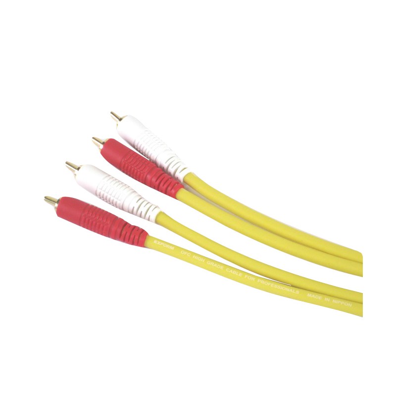 EXFORM COLOR TWIN CABLE 2RR-3.0M (RCA-RCA 1ペア) 3.0m (yellow) DJアクセサリー ケーブル類 (DJ機器)