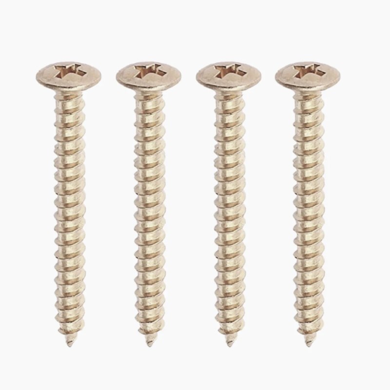 ALLPARTS PACK OF 4 NICKEL NECKPLATE SCREWS/GS-0005-001【お取り寄せ商品】 ギター・ベース用パーツ その他パーツ (楽器アクセサリ)