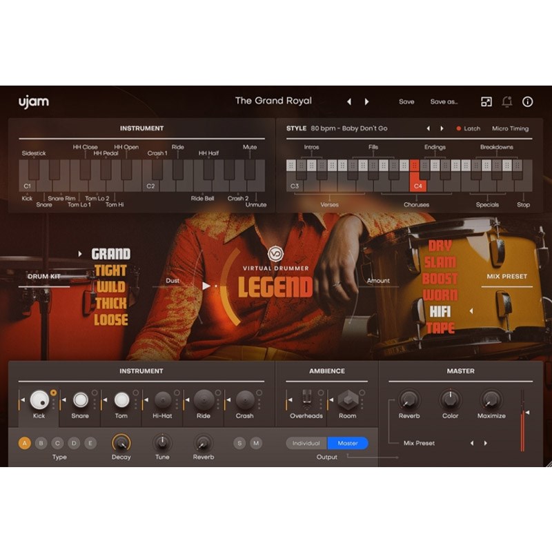UJAM Virtual Drummer LEGEND(オンライン納品)(代引不可) ソフトウェア音源 ドラム・パーカッション系 (DTM)