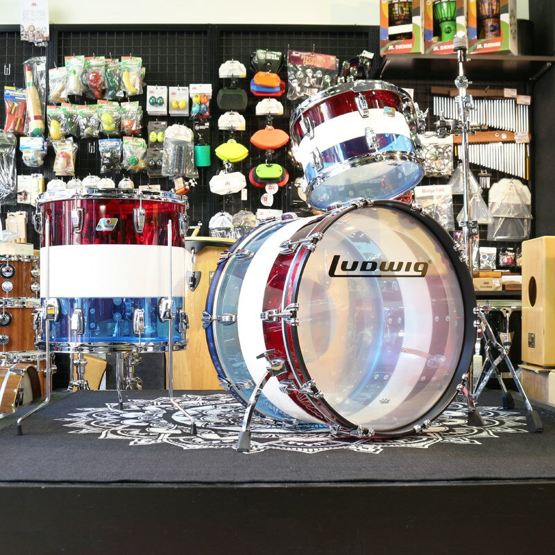 Ludwig VISTALITE 3pc Drum Kit Limited Edition Patterns [22BD，16FT，13TT] -Pattern A [Red/White/Blue] ドラムセット (ドラム)