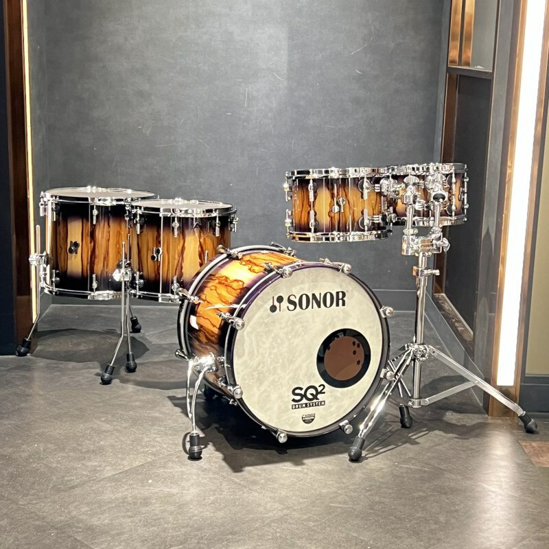 SONOR SQ2 System Beech 5pc Drum Kit - Purple Burst Finish with African Marble [BD20，TT10&12，FT14，FT16]【特注品】 ドラムセット (ドラム)