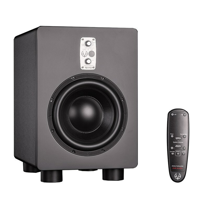 関連商品EVE Audio/新品 商品一覧＞＞レコーディング【125，000円〜235，000円】 商品一覧＞＞モニタースピーカー/モニタースピーカー/EVE Audio 商品一覧＞＞EVE Audio TS110(お取り寄せ商品) モニタースピーカー モニタースピーカー (レコーディング)商品説明★10 Active Subwoofer「優れた製品を届けるために、高品質なコンポーネントだけを使う。」というポリシーは、サブウーファーにも生きています。モニタースピーカーの再生周波数帯域を正確に拡張するユニットにするためにテストを繰り返し、これらのサブウーファーを完成させました。EVE Audio TS（ThunderStorm）シリーズ・サブウーファーは、ディストーションを極限まで低く抑え、適切かつ正確にスタジオの低域をコントロールします。これによりシステムをバラバラに鳴らすのではなく、システム全体としてサウンドを形成することができます。●システム・コントロールすべてのThunderStormサブウーファーは、サテライト・フィルター（フルレンジまたは85Hz）の切替え、フェーズ・スイッチ（0°， 180°）、可変サブウーファー・フィルター周波数（50Hzから150Hz）など、細やかなコントロール機能を備え、設置する場所にあわせてチューニングと調整が可能です。TS110は、非常に効率の高い250W PWMアンプが10インチのウーファーを駆動します。23Hzから150Hzまでの周波数帯域を再生し、最大出力レベルは108dB（SPL@1m）です。すべてのサブウーファーには、リモート・コントローラーが同梱されているので、スイート・スポットに座ったまま、サブウーファー自体のボリュームだけではなく、2.1chシステム全体のボリュームを手元で調節することができます。TS110は他のすべてのEVE Audio TSシリーズ・サブウーファーと同様、バランスXLR入出力（Stereo入出力、LFE入力、LFE/Sub出力）を備え、様々な設定で使用可能です。■仕様◎Dimensions (WxHxD) [mm]：330 x 485 x 430◎Dimensions (WxHxD) []：12.99 x 19.09 x 16.93◎Free-field frequency range (-3dB)：28Hz - 300Hz◎Woofer：250mm/10◎Maximum SPL @ 1m：108dB◎Number of amplifiers：1◎Total short-term output power：250W◎Protection limiter：○ Settings ◎System volume (Satellite & Sub)：-inf. - +6dB◎Subwoofer volume：-inf. - +6dB◎Level-fix dip switch ：○◎Filter-fix dip switch ：○◎Phase switch：0°/180°◎Switchable Satellite filter：flat/80Hz◎Variable Subwoofer filter：60Hz-140Hz + LFE◎Remote control：Sys. & Sub. Vol.Connectors ◎XLR in left (impedance)：○ (10k)◎XLR in right (impedance)：○ (10k)◎XLR in LFE (impedance)：○ (10k)◎XLR out satellite left (impedance)：○ (10k)◎XLR out satellite right (impedance)：○ (10k)◎XLR out (Sub/LFE) (impedance) ：○ (10k)Power consumption ◎Standby ＜ 1W◎Full output：250VAMisc. ◎Weight kg/lb.：19.6 / 43.2イケベカテゴリ_レコーディング_モニタースピーカー_モニタースピーカー_EVE Audio_新品 SW_EVE Audio_新品 JAN:4533940047966 登録日:2018/09/28 モニタースピーカー スタジオモニター